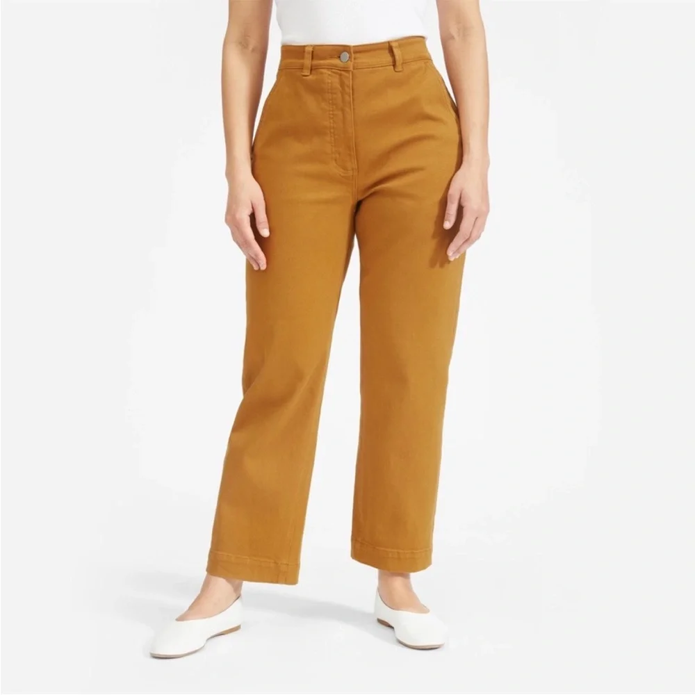 Everlane Cropped Straight Regular size 10 denim pants golden mustard yellow - Picture 6 of 6